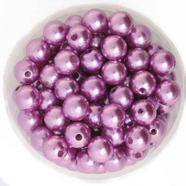 4 6 8 10mm ABS Imitation Pearl Beads DIY Big Hole Beads Wholesale Plastic Ball Round Loose Beads For Jewelry Making