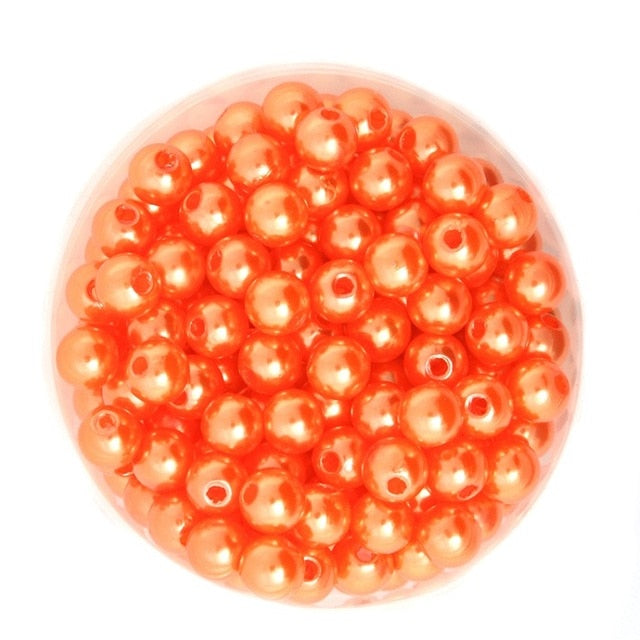 4 6 8 10mm ABS Imitation Pearl Beads DIY Big Hole Beads Wholesale Plastic Ball Round Loose Beads For Jewelry Making