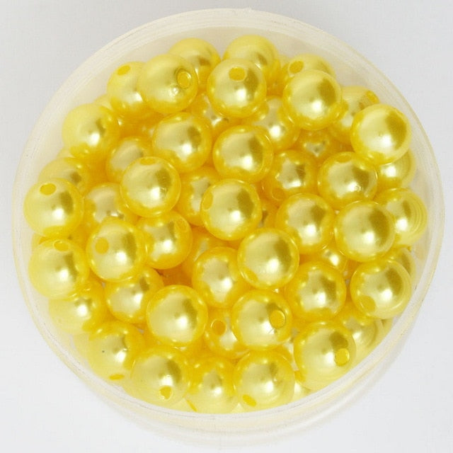 4 6 8 10mm ABS Imitation Pearl Beads DIY Big Hole Beads Wholesale Plastic Ball Round Loose Beads For Jewelry Making