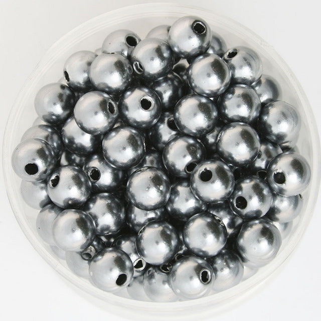 4 6 8 10mm ABS Imitation Pearl Beads DIY Big Hole Beads Wholesale Plastic Ball Round Loose Beads For Jewelry Making
