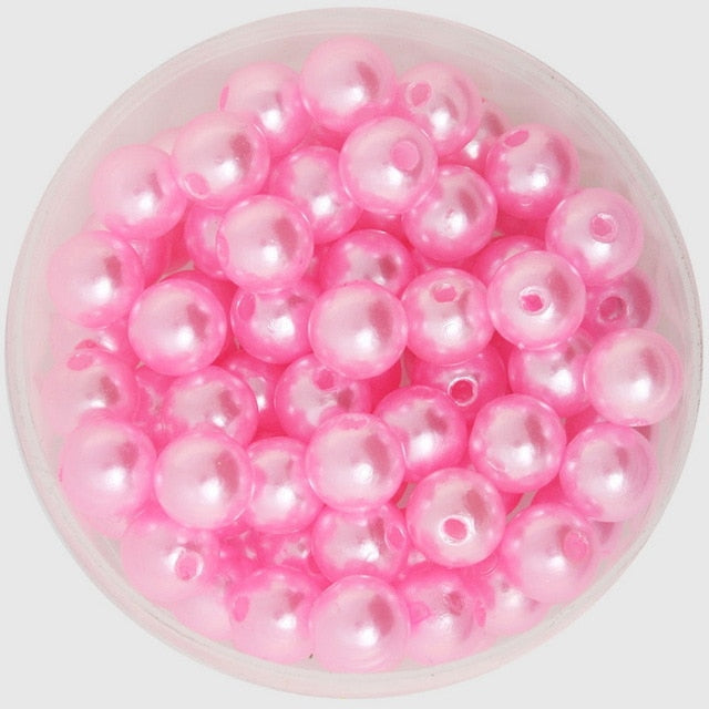 4 6 8 10mm ABS Imitation Pearl Beads DIY Big Hole Beads Wholesale Plastic Ball Round Loose Beads For Jewelry Making