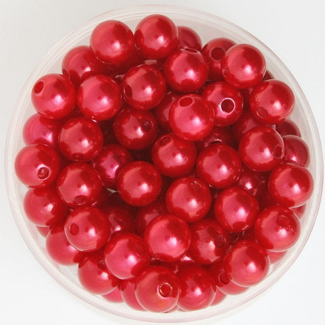 4 6 8 10mm ABS Imitation Pearl Beads DIY Big Hole Beads Wholesale Plastic Ball Round Loose Beads For Jewelry Making