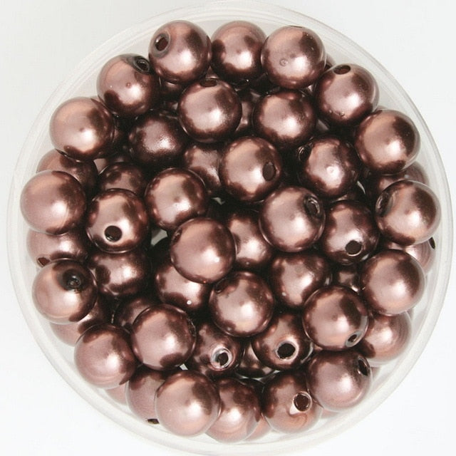 4 6 8 10mm ABS Imitation Pearl Beads DIY Big Hole Beads Wholesale Plastic Ball Round Loose Beads For Jewelry Making