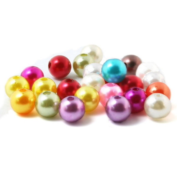 4 6 8 10mm ABS Imitation Pearl Beads DIY Big Hole Beads Wholesale Plastic Ball Round Loose Beads For Jewelry Making