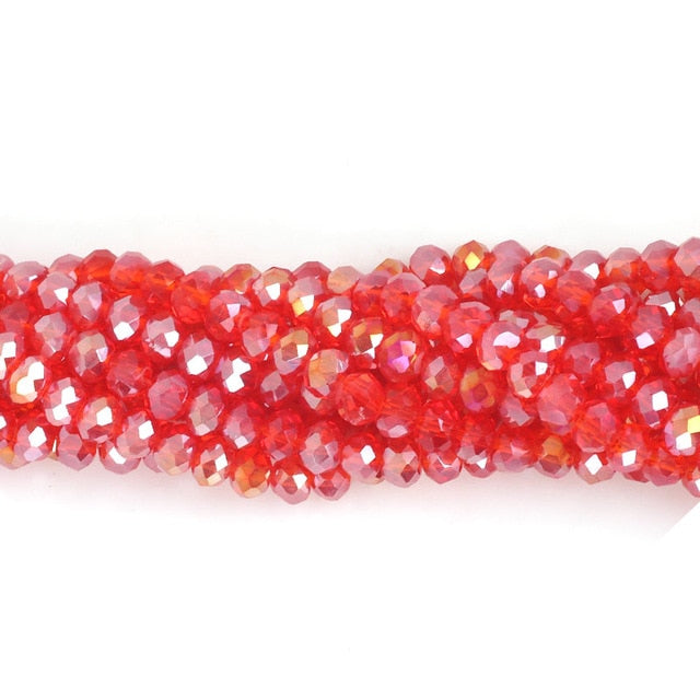 145Pcs/Lot Mix 23Colors Rondelle Faceted Beads 4mm Glass Czech Crystal Beads For Jewelry Making Loose Spacer Beads Wholesale