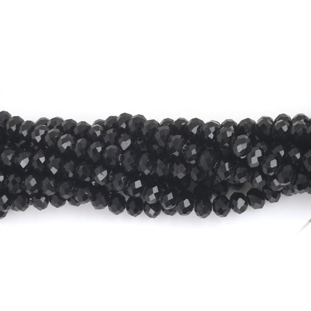 145Pcs/Lot Mix 23Colors Rondelle Faceted Beads 4mm Glass Czech Crystal Beads For Jewelry Making Loose Spacer Beads Wholesale