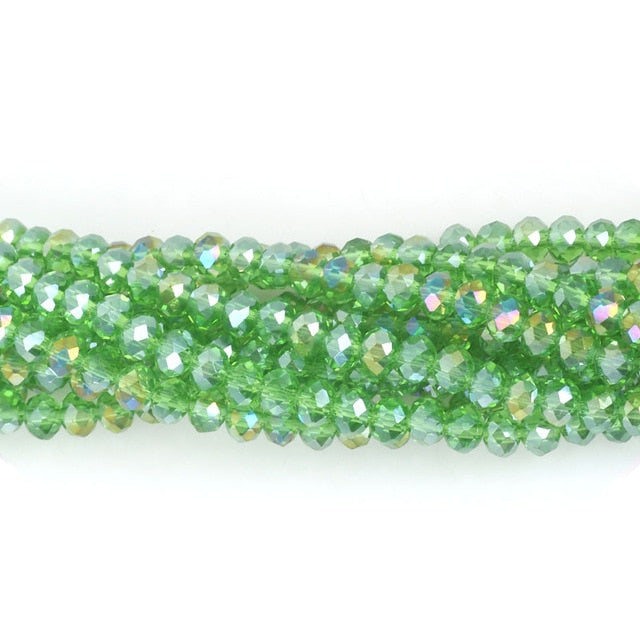 145Pcs/Lot Mix 23Colors Rondelle Faceted Beads 4mm Glass Czech Crystal Beads For Jewelry Making Loose Spacer Beads Wholesale