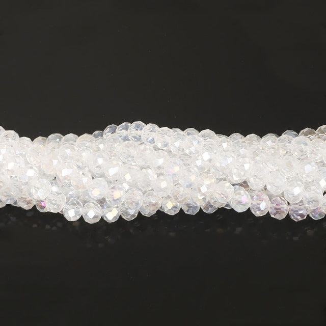 145Pcs/Lot Mix 23Colors Rondelle Faceted Beads 4mm Glass Czech Crystal Beads For Jewelry Making Loose Spacer Beads Wholesale
