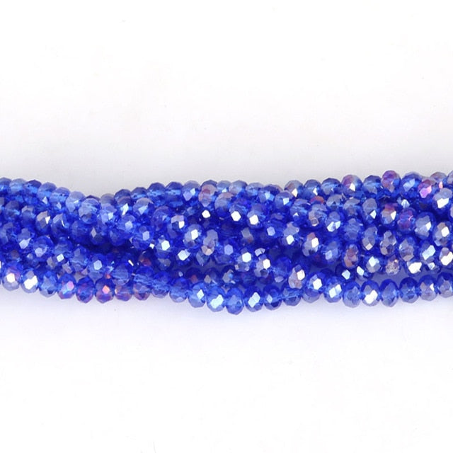 145Pcs/Lot Mix 23Colors Rondelle Faceted Beads 4mm Glass Czech Crystal Beads For Jewelry Making Loose Spacer Beads Wholesale