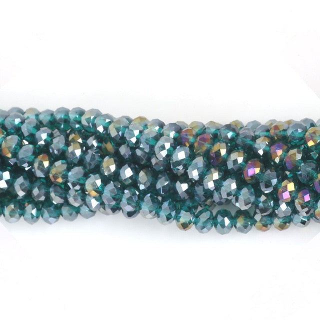 145Pcs/Lot Mix 23Colors Rondelle Faceted Beads 4mm Glass Czech Crystal Beads For Jewelry Making Loose Spacer Beads Wholesale