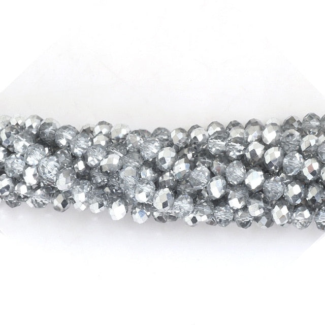 145Pcs/Lot Mix 23Colors Rondelle Faceted Beads 4mm Glass Czech Crystal Beads For Jewelry Making Loose Spacer Beads Wholesale