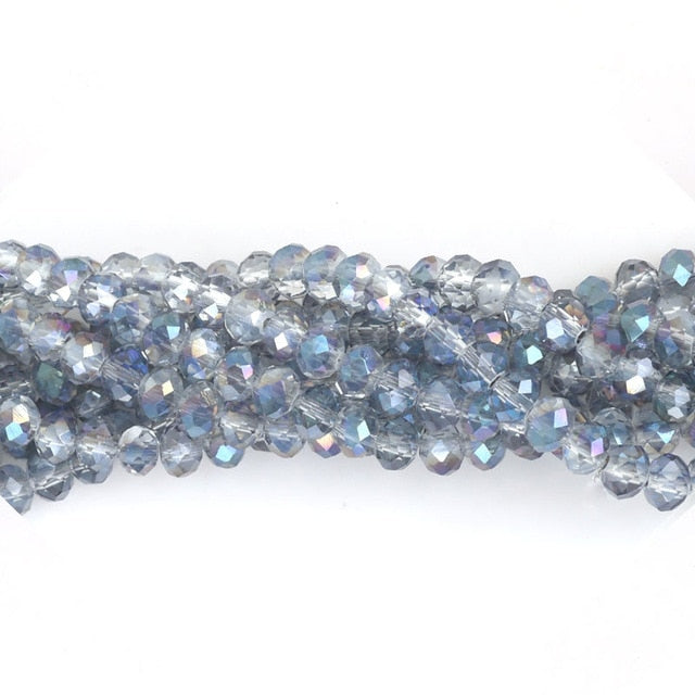 145Pcs/Lot Mix 23Colors Rondelle Faceted Beads 4mm Glass Czech Crystal Beads For Jewelry Making Loose Spacer Beads Wholesale