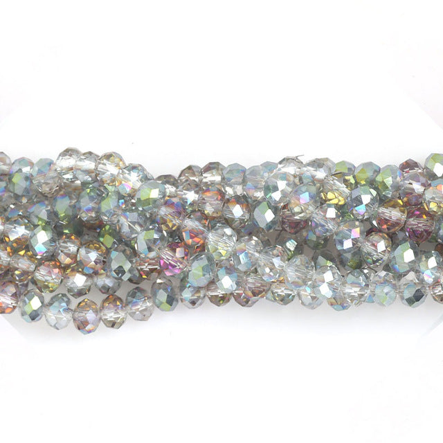 145Pcs/Lot Mix 23Colors Rondelle Faceted Beads 4mm Glass Czech Crystal Beads For Jewelry Making Loose Spacer Beads Wholesale