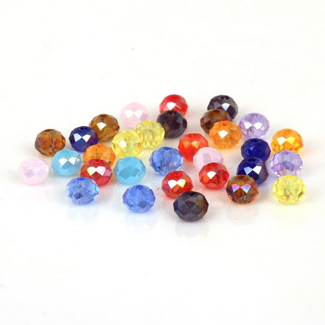 145Pcs/Lot Mix 23Colors Rondelle Faceted Beads 4mm Glass Czech Crystal Beads For Jewelry Making Loose Spacer Beads Wholesale
