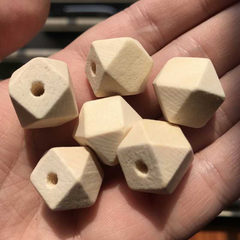 10pcs/lot Wooden Beads Geometric Handmade DIY Loose Beads Wooden 12/14/16mm Unfinished Spacer for Jewelry Necklace&Bracelets