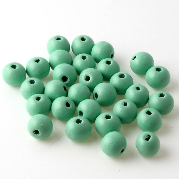 12mm 50pcs Mixed Color Wooden Spacer Beads For Jewelry Making DIY Bracelet Pick Color