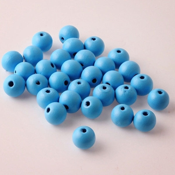 12mm 50pcs Mixed Color Wooden Spacer Beads For Jewelry Making DIY Bracelet Pick Color
