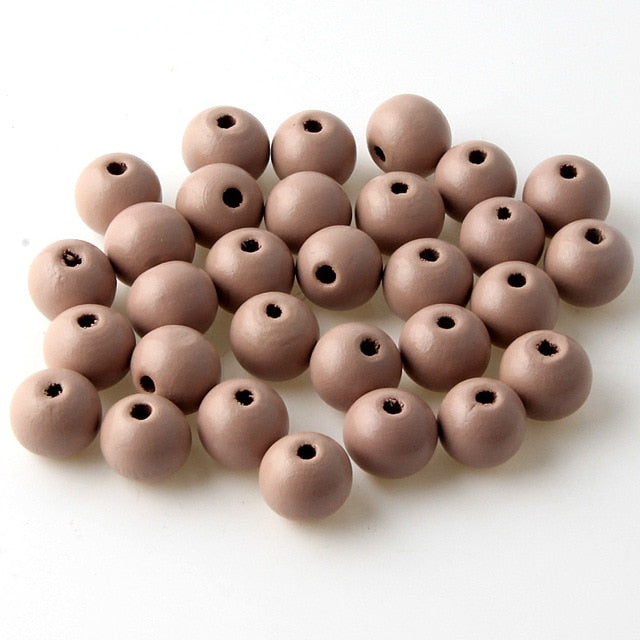 12mm 50pcs Mixed Color Wooden Spacer Beads For Jewelry Making DIY Bracelet Pick Color