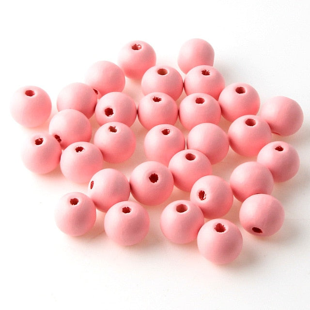 12mm 50pcs Mixed Color Wooden Spacer Beads For Jewelry Making DIY Bracelet Pick Color