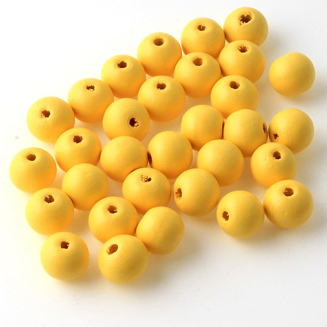 12mm 50pcs Mixed Color Wooden Spacer Beads For Jewelry Making DIY Bracelet Pick Color