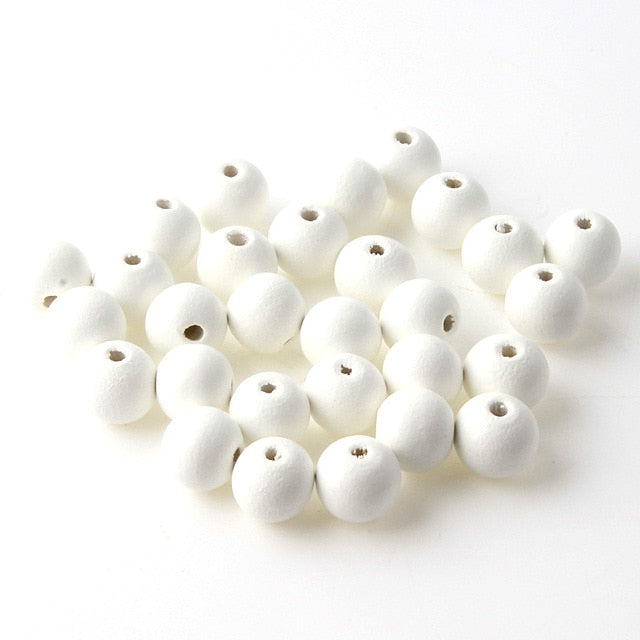 12mm 50pcs Mixed Color Wooden Spacer Beads For Jewelry Making DIY Bracelet Pick Color