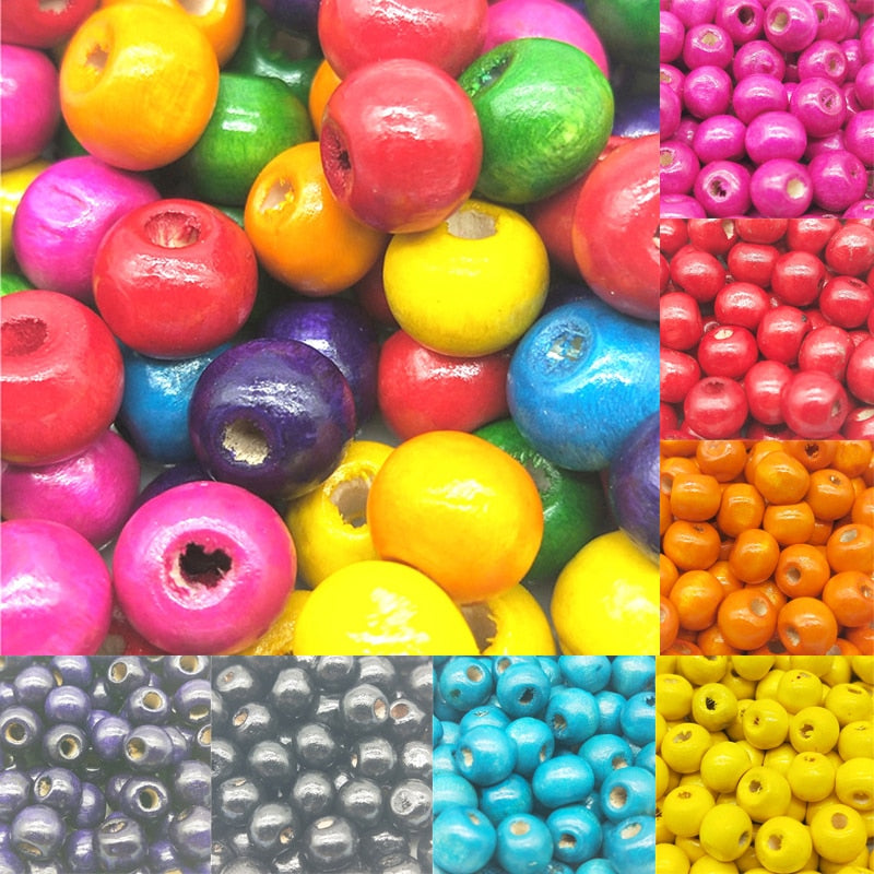 8MM 100pcs/lots Cheap DIY/Handmade Round Wood Ball Spacer Bead for for Jewelry Making Bracelet Necklace Accessories Wholesale