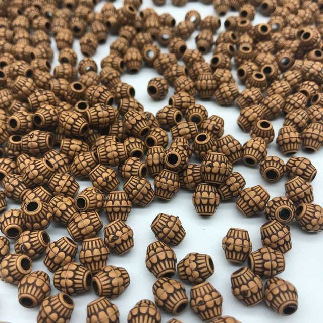 DIY Cheap 7*8mm 100pcs/Lot Hot Acrylic Beads Imitation Wood Beads Round Shape Fits For Handmade Necklace Bracelet Jewelry Making