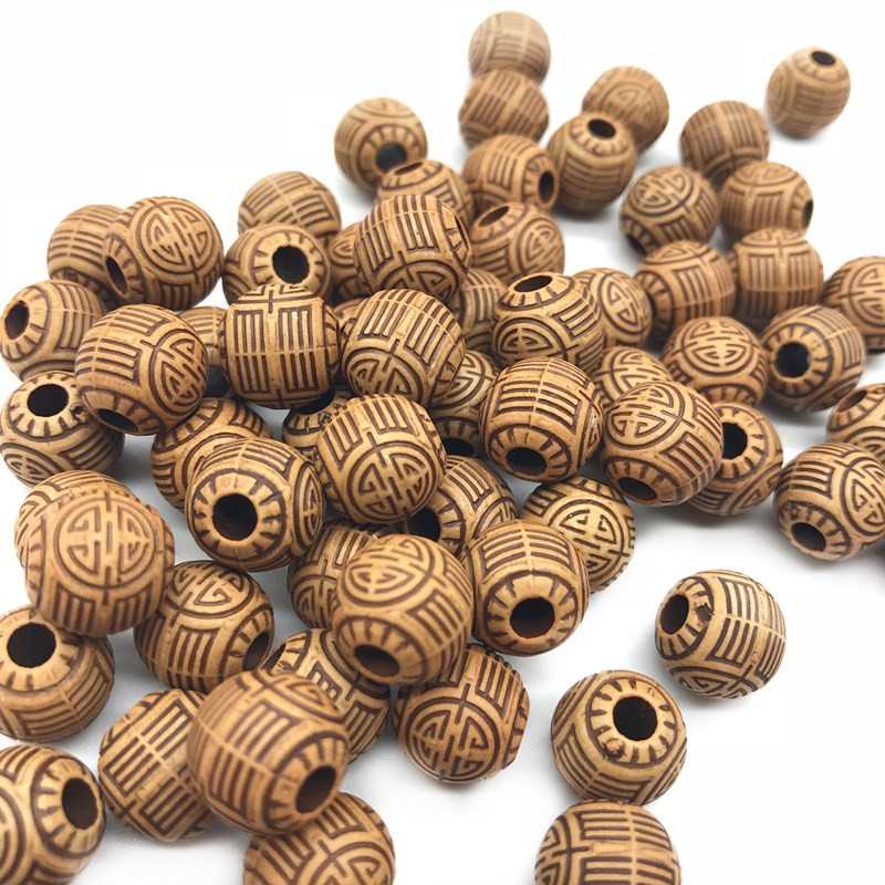 Handmade New Cheap Hot Acrylic Beads Imitation Wood Beads Round Shape Fits For DIY Necklace Bracelet Jewelry Accessories Making