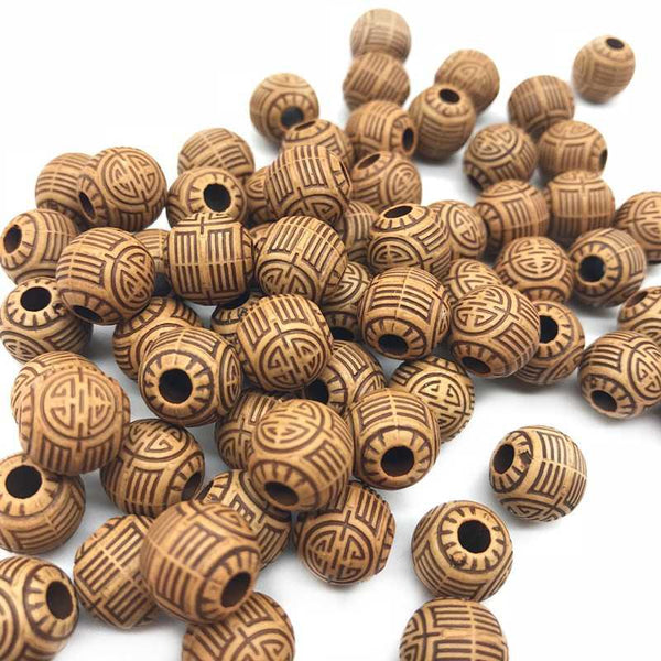 Handmade New Cheap Hot Acrylic Beads Imitation Wood Beads Round Shape Fits For DIY Necklace Bracelet Jewelry Accessories Making