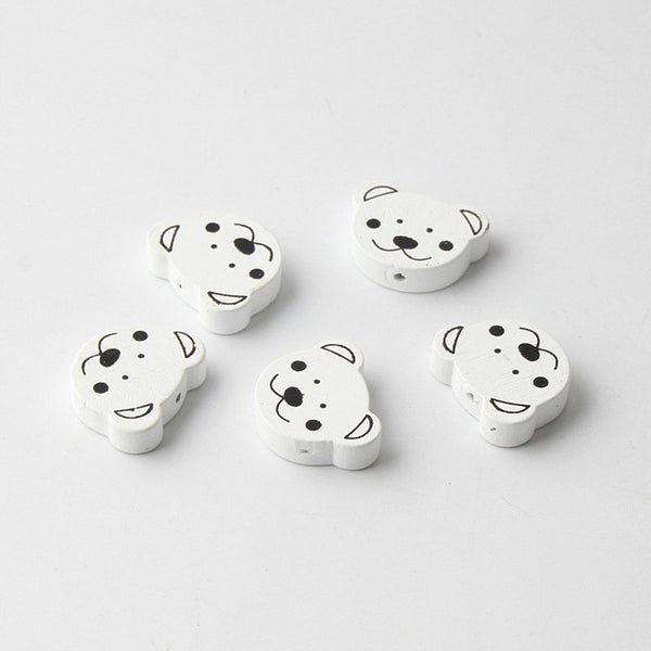 30Pcs/Lot Lead-Free Bear Shape Spacer Wooden Beads For Jewelry Makeing Baby Toys Pacifier Clip Crafts Wood Bead