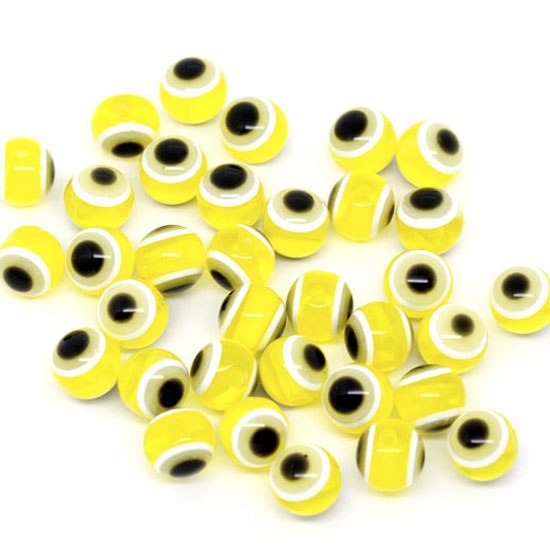 50/100Pcs Mixed Color 6 8 10mm Round Ball Evil Resin Eye Spacer Beads For Jewelry Making Findings DIY Necklace Bracelet Gift