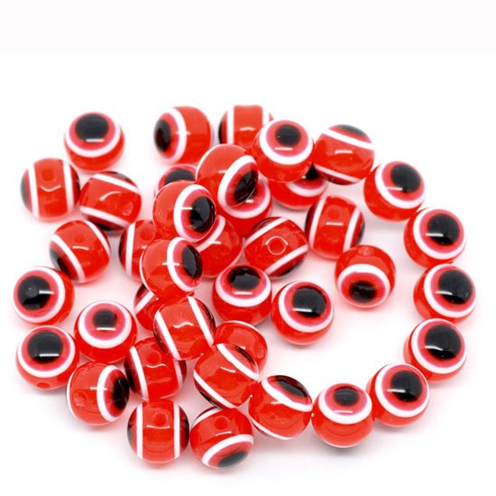 50/100Pcs Mixed Color 6 8 10mm Round Ball Evil Resin Eye Spacer Beads For Jewelry Making Findings DIY Necklace Bracelet Gift
