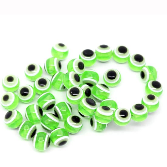 50/100Pcs Mixed Color 6 8 10mm Round Ball Evil Resin Eye Spacer Beads For Jewelry Making Findings DIY Necklace Bracelet Gift
