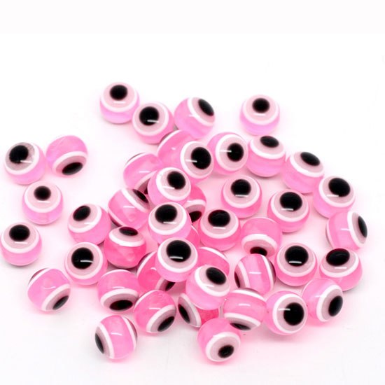 50/100Pcs Mixed Color 6 8 10mm Round Ball Evil Resin Eye Spacer Beads For Jewelry Making Findings DIY Necklace Bracelet Gift