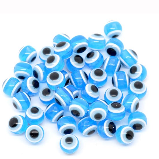 50/100Pcs Mixed Color 6 8 10mm Round Ball Evil Resin Eye Spacer Beads For Jewelry Making Findings DIY Necklace Bracelet Gift