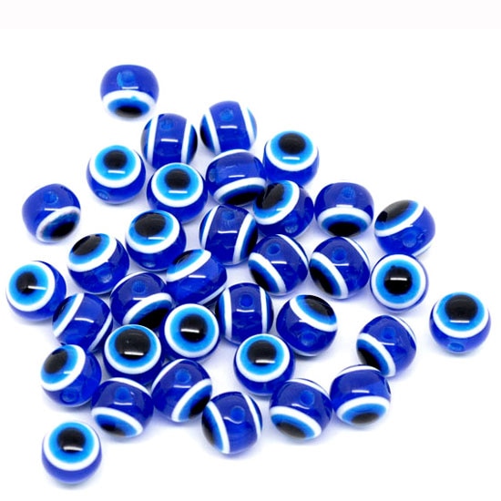 50/100Pcs Mixed Color 6 8 10mm Round Ball Evil Resin Eye Spacer Beads For Jewelry Making Findings DIY Necklace Bracelet Gift