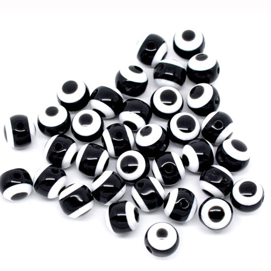 50/100Pcs Mixed Color 6 8 10mm Round Ball Evil Resin Eye Spacer Beads For Jewelry Making Findings DIY Necklace Bracelet Gift
