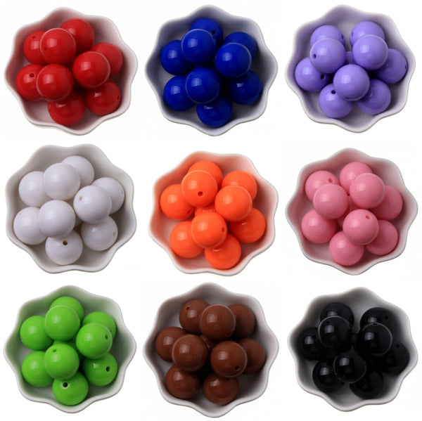 Chunky Bead Jewelry 6-20mm Acrylic Beads Bubblegum Solid Beads for Necklaces Jewelry Making