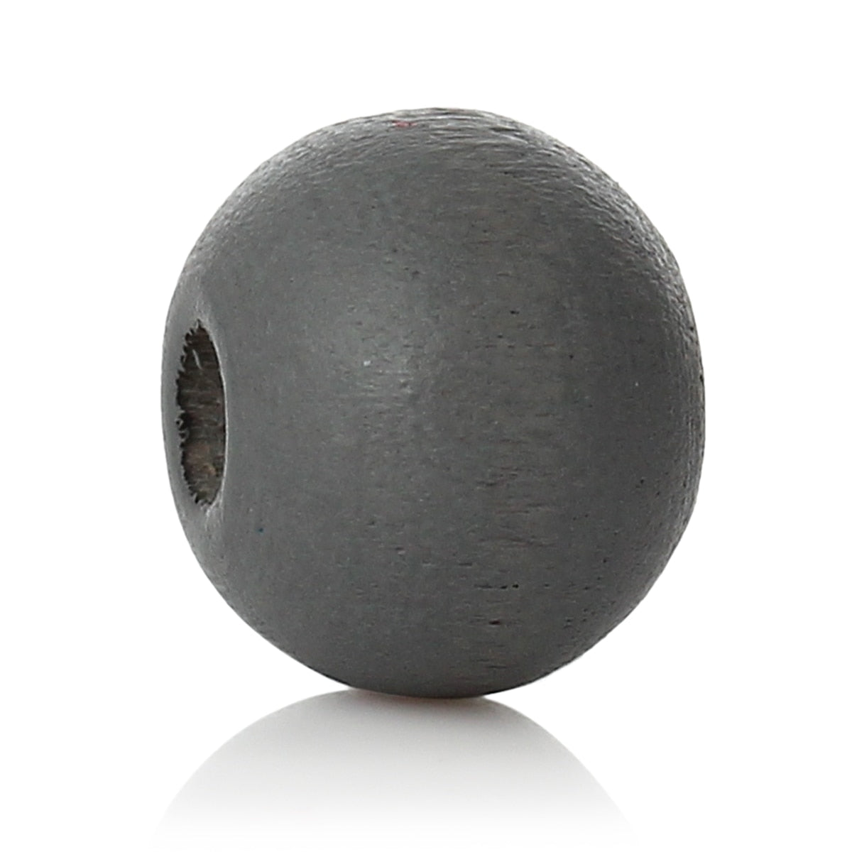 Wood Spacer Beads Round Dark gray About 8mm( 3/8") Dia, Hole: Approx 2.4mm-2.8mm, 85 PCs new