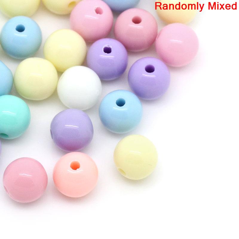 DoreenBeads Acrylic Spacer Beads Round Pastel At Random Color 6mm Dia,Hole:Approx 1.5mm,150PCs 2015 new