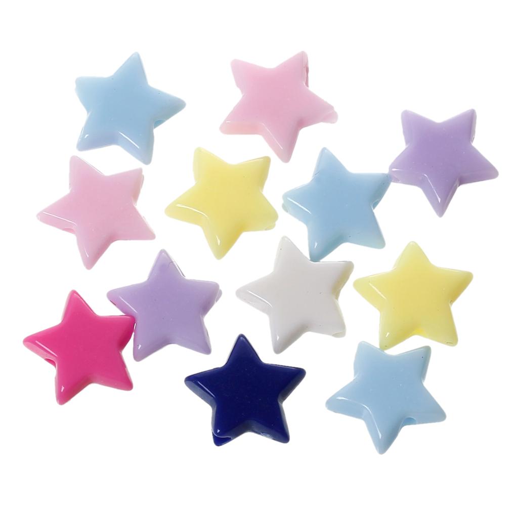 Acrylic Spacer Beads Star At Random About 10mm-11mm x 9mm-10mm, Hole: Approx 1.6mm, 95 PCs new