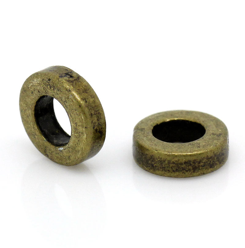 Zinc metal alloy Spacer Beads Round Antique Bronze  About 6mm( 2/8") Dia, Hole:Approx 3.2mm, 40 PCs