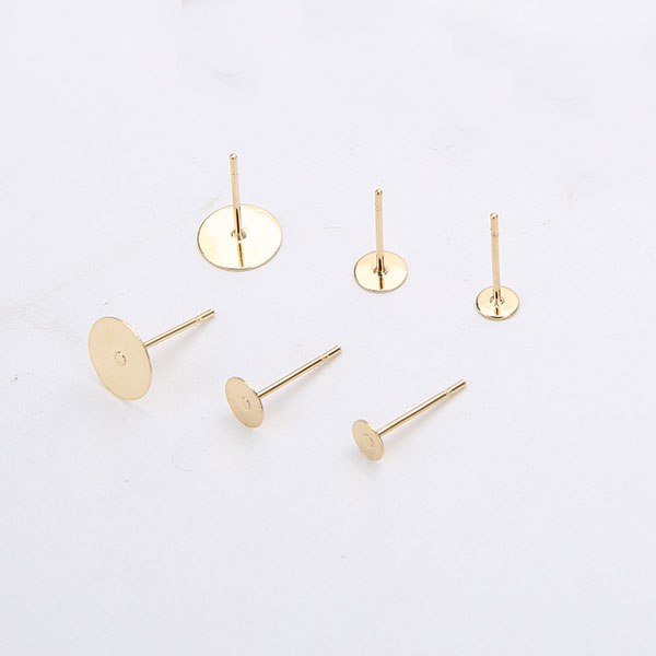 50pcs Stainless Steel Stud Earring Base 3/4/5/6/8/10/12mm Cabochon Settings Cameo Blank Base Ear Post DIY Jewelry Accessories