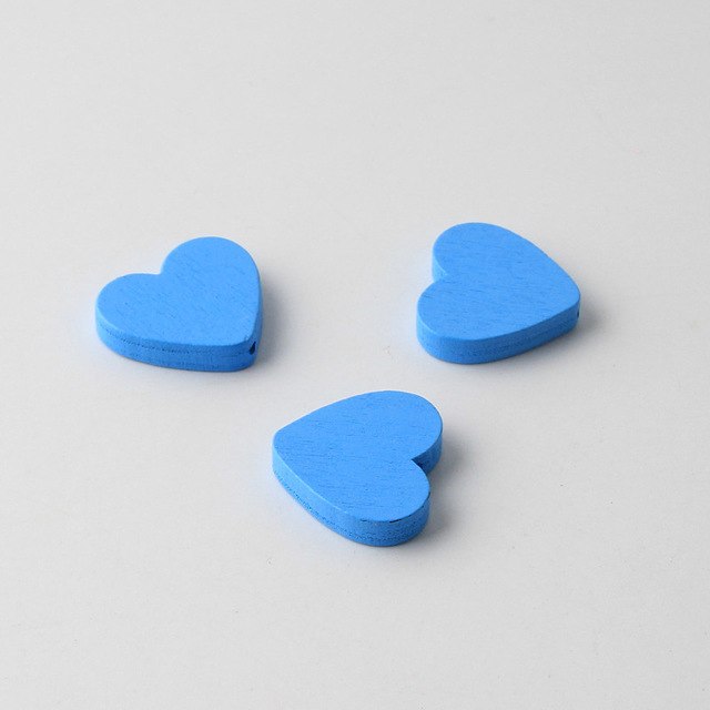 Natural Wooden Beads DIY 20x23mm Heart Shape Wooden Spacer Beads For Jewelry Making Pacifier Clip 30pcs/lot