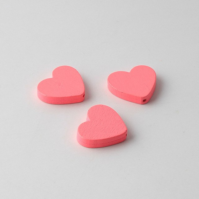 Natural Wooden Beads DIY 20x23mm Heart Shape Wooden Spacer Beads For Jewelry Making Pacifier Clip 30pcs/lot