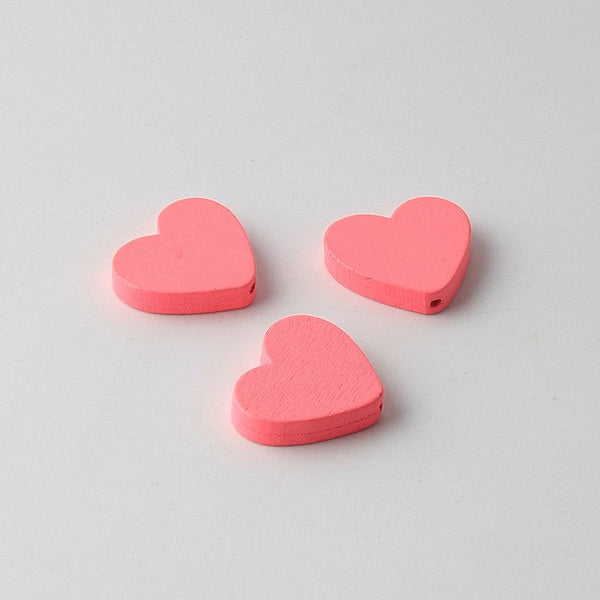 Natural Wooden Beads DIY 20x23mm Heart Shape Wooden Spacer Beads For Jewelry Making Pacifier Clip 30pcs/lot