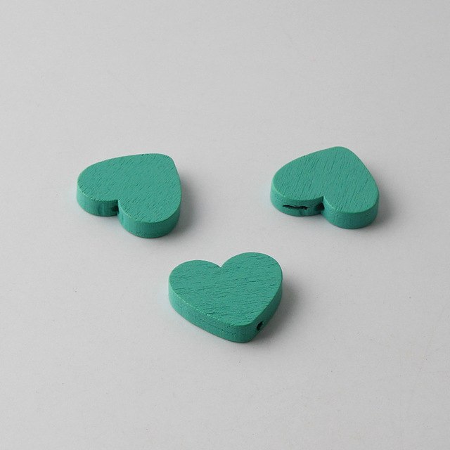 Natural Wooden Beads DIY 20x23mm Heart Shape Wooden Spacer Beads For Jewelry Making Pacifier Clip 30pcs/lot