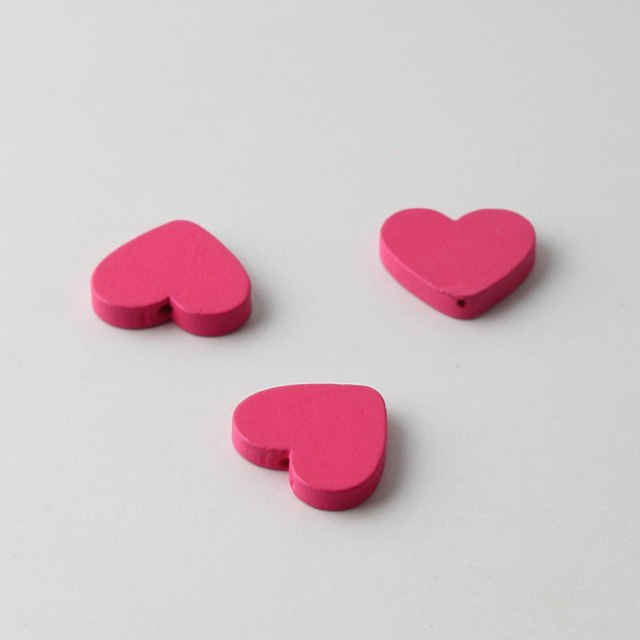 Natural Wooden Beads DIY 20x23mm Heart Shape Wooden Spacer Beads For Jewelry Making Pacifier Clip 30pcs/lot