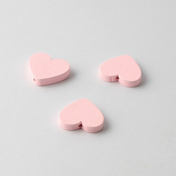 Natural Wooden Beads DIY 20x23mm Heart Shape Wooden Spacer Beads For Jewelry Making Pacifier Clip 30pcs/lot