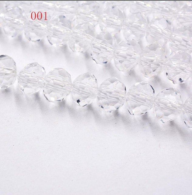 New!! 8MM 70pcs/lot Clear/Transparent Cut Faceted Glass Rondelle Stand Beads Strings Free Shipping Red/Purple/Pink/Blue